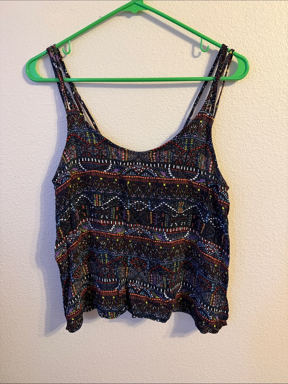 Tobi Black Multicolor Geometric Print Tank Camisole